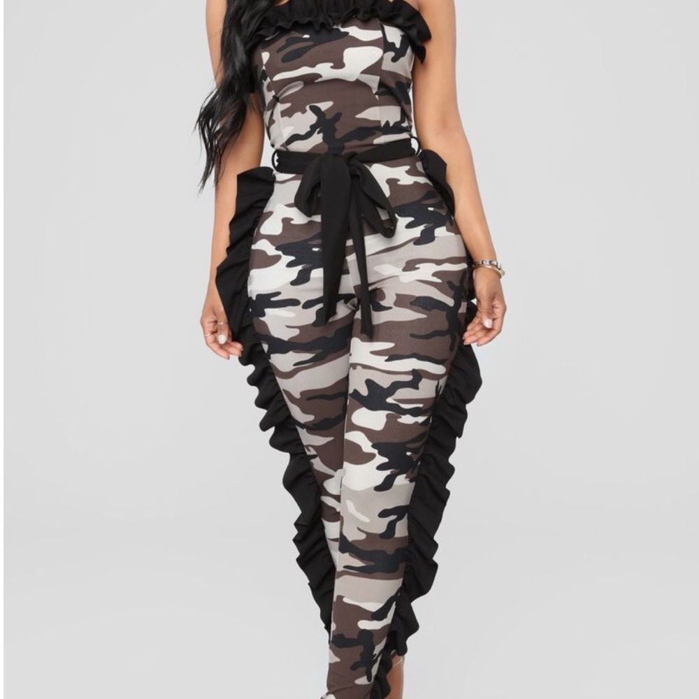 Fashion Nova Camo Jumpsuit